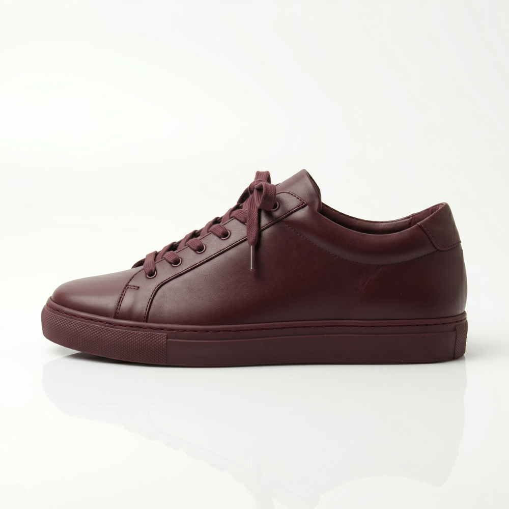 Burgundy Sterling Leather Sneakers