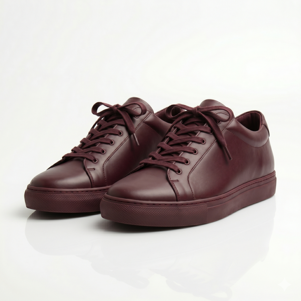 Burgundy Sterling Leather Sneakers