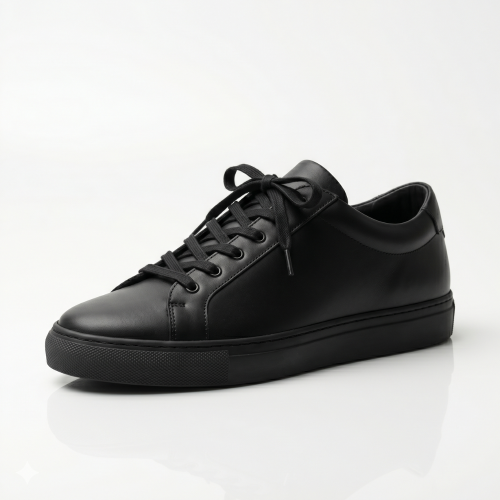 Black Sterling Leather Sneakers