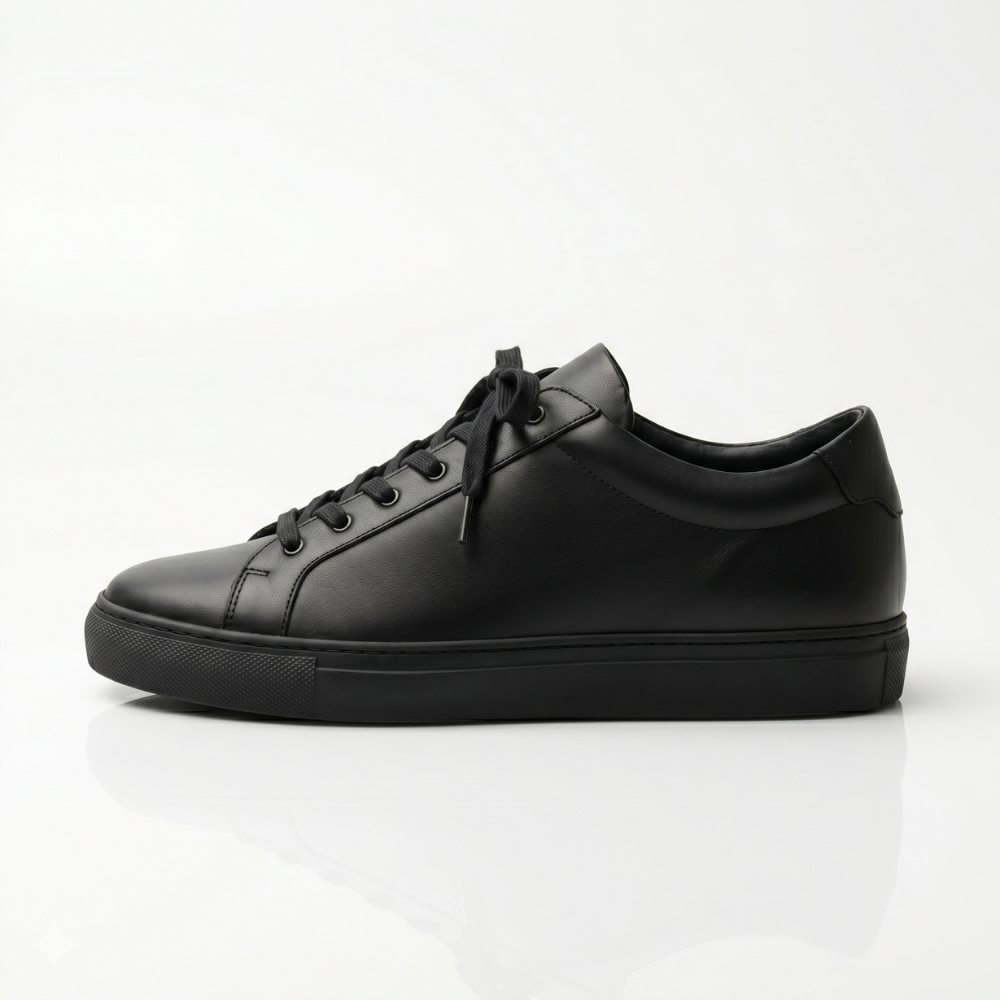 Black Sterling Leather Sneakers