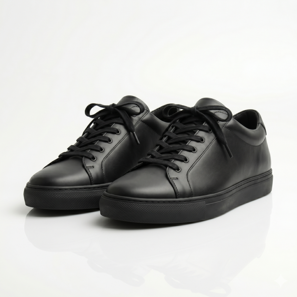 Black Sterling Leather Sneakers