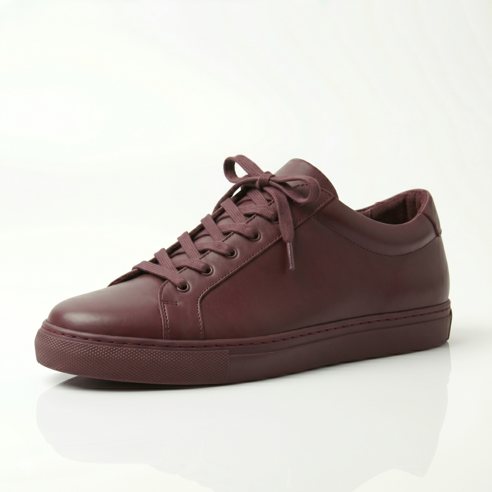 Burgundy Sterling Leather Sneakers